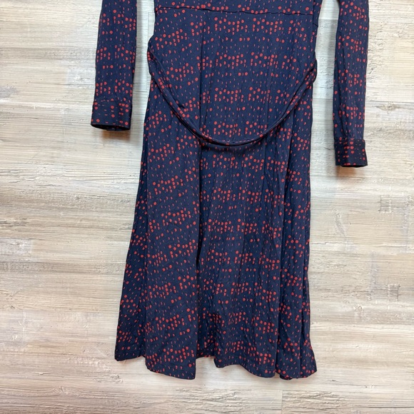Boden Susannah Navy & Orange Polka Dot Midi Shirt Dress - Size 6R - Picture 12 of 13